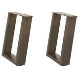 Coffee Table Legs U-Shaped 2 pcs Natural Steel 38x cm Steel 4012763