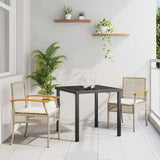 Garden Dining Set with Cushion 3 pcs Beige and Black Rattan 3380827