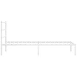 Metal Bed Frame without Mattress with Headboard White 107x203cm 355410