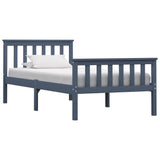 Bed Frame without Mattress Grey Solid Pinewood 100x200 cm 283227