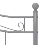 Bed Frame Grey Powder-coated metal Double Durable Bed Frame 325002