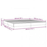 Bed Frame without Mattress Light Grey 193x203 cm King Fabric 346764