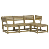 ZNTS 4 Piece Garden Lounge Set Impregnated Wood Pine 3216909