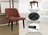 Dining Chairs with Cut-Outrest, Modern Kitchen Chair, Scandinavian Faux Leather Chair with High 72296044