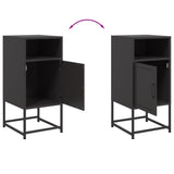 ZNTS Bedside Cabinets 2 pcs Black 36x39x78 cm Steel 846567