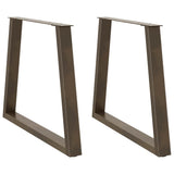 Dining Table Legs V-Shape 2 pcs Natural Steel 80x cm Steel 4012575
