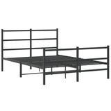 Metal Bed Frame without Mattress with Footboard Black 140x190cm 355383