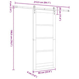 Sliding Door ORKDAL Brown 86 x 198.5 cm Solid Pine Wood 3333818