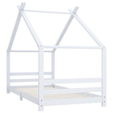 Kids Bed Frame White Solid Pine Wood 90x200 cm 289612