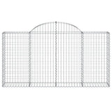 Arched Gabion Baskets 3 pcs 200x30x100/120 cm Galvanised Iron 3146111