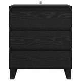 Sideboard with Drawer Black Oak 60 x 35 x 70 cm Engineered Wood 881955