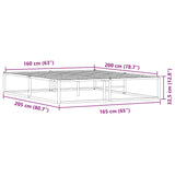 Bed Frame without Mattress White 160x200 cm Metal 4017426