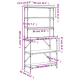 Baker's Rack 6-Tier Smoked Oak 90x40x180 cm Engineered Wood 834222