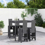 5 Piece Garden Bar Set Grey Solid Wood Pine 3157777