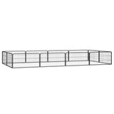 12-Panel Dog Playpen Black 100x50 cm Powder-coated Steel 3115968