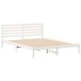 Bed Frame with Headboard White 160 x 210 cm Solid Pine Wood 872315