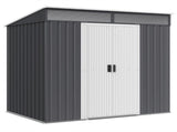 6.5 x 4FT Galvanised Metal Shed with Foundation Kit, Lockable Tool Garden Shed with Double Sliding T3398P315857