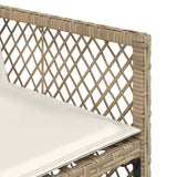 9 Piece Garden Dining Set with Cushions Beige Poly Rattan 3210778