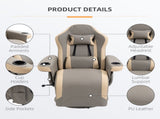 Manual Recliner Armchair PU Leather Lounge Chair w/ Adjustable Leg Rest, 135&deg Reclining Function, T3398P328184