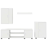 TV Cabinet Set Wall-mounted 4 pcs White Engineered wood 3397896