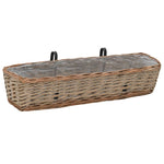 ZNTS Balcony Planter 2 pcs Wicker with PE Lining 80 cm 287642