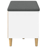 Hall Bench White 80 x 38 x 46 cm Engineered Wood and Fabric 891528