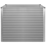 Raised Garden Bed 100x100x77 cm Galvanised Steel Grey 42407