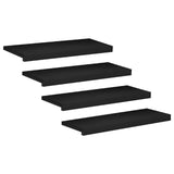 Stair Treads 4 pcs 70 x 25 x 2 cm Black Solid Beech Wood 3446244