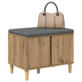 Hall Bench with Cushion with Door Artisan Oak 60 x 38 x 46 cm 891527