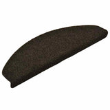 Stair Mats Self-adhesive 20 pcs 65x21x4 cm Dark Brown Half Round Large 3365649