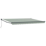 Retractable Awning Green and White 4 x 2 m 3419093