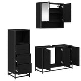 Bathroom Furniture Set 3 pcs Black Oak Engineered Wood 3402410