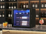 16 Bottle Wine Cooler, 48 Litre Capacity, 4-16&degC Tabletop Counter Drinks Wine Fridge with Glass T3398P617046