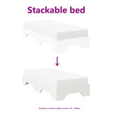 Bed Frame No Mattress Stackable White 75x190 cm Small Single Solid Wood 859212