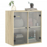 Wall Cabinet with Glass Doors Sonoma Oak 68x37x68.5 cm 836492