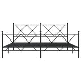 Metal Bed Frame without Mattress with Footboard Black 183x213cm 376525
