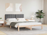 Bed Frame with Upholstered Headboard Dark Grey 120 x 190 cm 878065