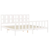 Bed Frame without Mattress White 200x200 cm Solid Wood Pine 3192252