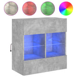 TV Wall Cabinet with LED Lights Concrete Grey 58.5x30x60.5 cm 837095