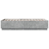 Bed Frame with LED without Mattress Concrete Grey 75x190 cm Small Single 3209670