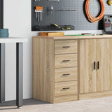 Garage Storage Cabinet Sonoma Oak 40x51x85 cm Solid Wood Pine 860591