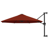 Wall-Mounted Garden Parasol with Metal Pole 300 cm Terracotta 47299