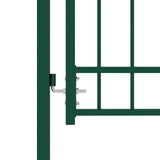 Fence Gate with Arched Top Steel 102x136 cm Green 146367