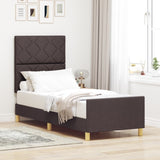 ZNTS Bed Frame Dark Brown 80x200 cm Fabric 3344763