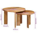 Nesting Coffee Tables 2 pcs Brown Solid Mango Wood 4104647
