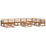 Outdoor Sofa Set 9 pcs Natural Solid Acacia Wood 3368042