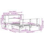 ZNTS Bookcase Bed without Mattress White 120x190 cm Small Double Solid Wood Pine 3322625