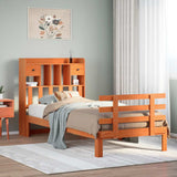 Bookcase Bed without Mattress Wax Brown 100x200cm Solid Wood Pine 3322812