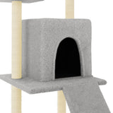 Cat Tree with Sisal Scratching Posts Light Grey 110 cm 172038