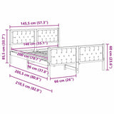 Bed Frame Light Grey 140 x 200 cm Solid Pine Wood 3394292